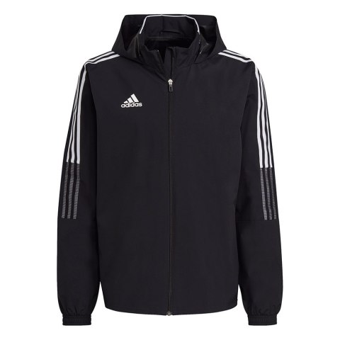 Bluza męska adidas Tiro 21 Allweather czarna GH4466 Adidas teamwear Bluza męska adidas Tiro 21 Allweather czarna GH4466 Adidas teamwear