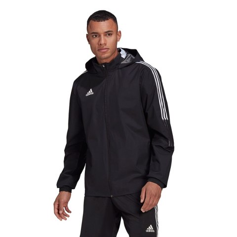 Bluza męska adidas Tiro 21 Allweather czarna GH4466 Adidas teamwear Bluza męska adidas Tiro 21 Allweather czarna GH4466 Adidas teamwear
