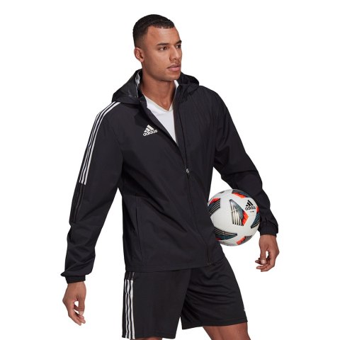 Bluza męska adidas Tiro 21 Allweather czarna GH4466 Adidas teamwear Bluza męska adidas Tiro 21 Allweather czarna GH4466 Adidas teamwear