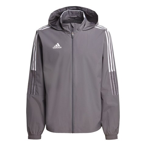 Bluza męska adidas Tiro 21 Allweather szara GM7389 Adidas teamwear Bluza męska adidas Tiro 21 Allweather szara GM7389 Adidas teamwear