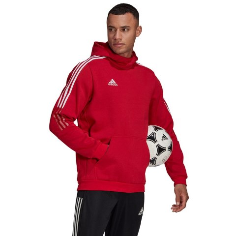 Bluza męska adidas Tiro 21 Sweat Hoody czerwona GM7353 Adidas teamwear