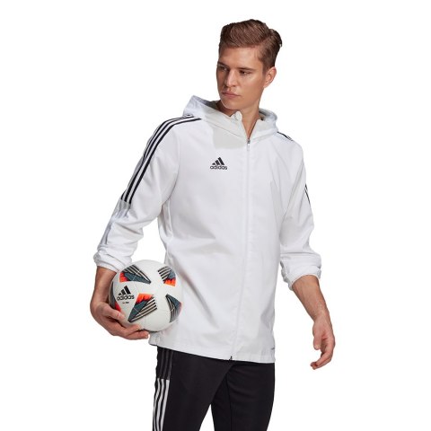 Kurtka męska adidas Tiro 21 Windbreaker biała GP4966 Adidas teamwear Kurtka męska adidas Tiro 21 Windbreaker biała GP4966 Adidas teamwear