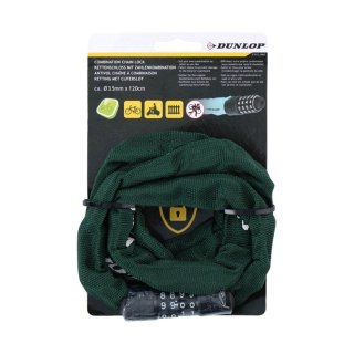 Zapięcie rowerowe Dunlop łańcuch na szyfr 120 cm zielone 1042565 Dunlop