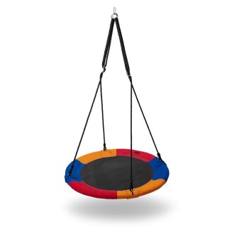 NB5003 BOCIANIE GNIAZDO HUŚTAWKA NIEBIESKI CZERWONY POMARAŃCZOWY ŚR.90 CM NILS NILS