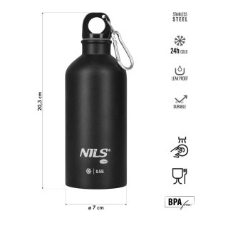 NC3801 BUTELKA TURYSTYCZNA 550ML CZARNA NILS CAMP NILS CAMP