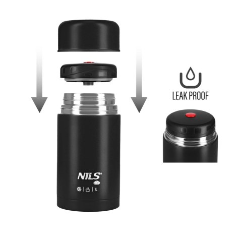 NC3802 TERMOS OBIADOWY 1000ML CZARNY NILS CAMP NILS CAMP