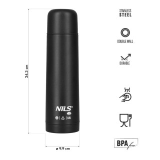 NC3803 TERMOS TURYSTYCZNY 500 ML CZARNY NILS CAMP NILS CAMP