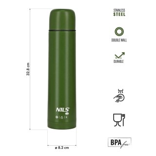 NC3804 TERMOS TURYSTYCZNY 1000 ML ZIELONY NILS CAMP NILS CAMP
