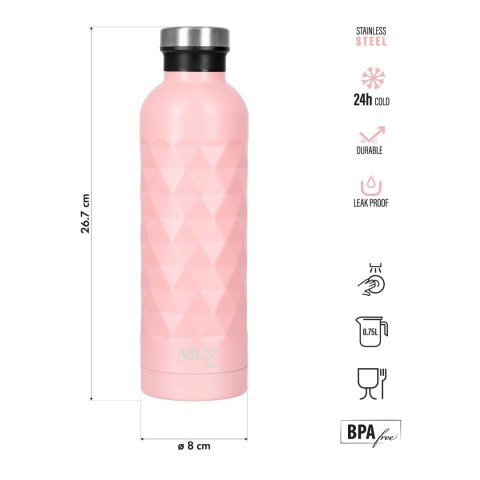 NC3805 BUTELKA TURYSTYCZNA 750ML RÓŻOWA NILS CAMP NILS CAMP