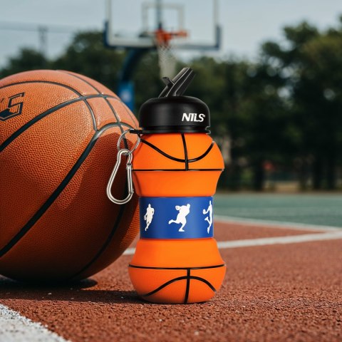 NC4104 BUTELKA SPORTOWA SKŁADANA 550ML BASKETBALL NILS NILS