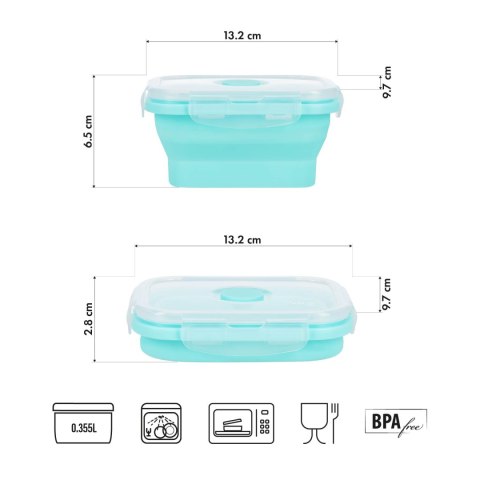 NC4105 POJEMNIK/LUNCH BOX SKŁADANY MIĘTOWY 355ML NILS CAMP NILS CAMP