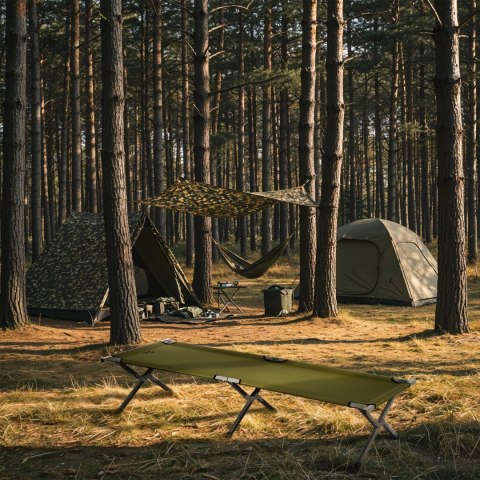NC2756 ŁÓŻKO POLOWE SKŁADANE ZIELONE 200 CM NILS CAMP NILS CAMP