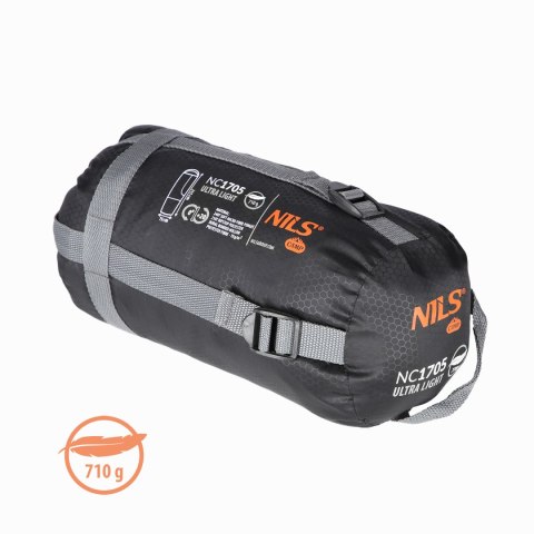 NC1705 ŚPIWÓR ULTRA LIGHT SZARO-POMARAŃCZOWY NILS CAMP NILS CAMP