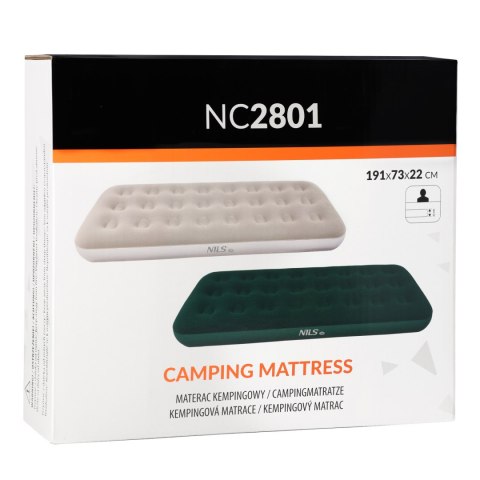 NC2801 MATERAC TURYSTYCZNY DMUCHANY 191X73X22 CM BEŻOWY NILS CAMP NILS CAMP