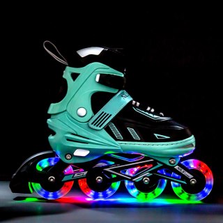 NA11230A MIĘTOWE LED ROZM. L(39-42) ŁYŻWOROLKI NILS EXTREME NILS EXTREME