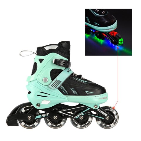 NA11230A MIĘTOWE LED ROZM. L(39-42) ŁYŻWOROLKI NILS EXTREME NILS EXTREME