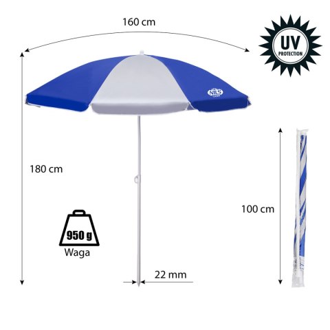 NC7813 PARASOL PLAŻOWY 180 CM NILS NILS