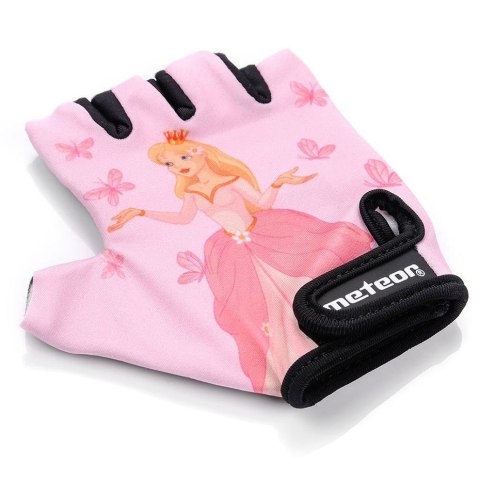 Rękawiczki rowerowe dla dzieci Meteor Princess Jr różowe 23377-23378-23379 Meteor