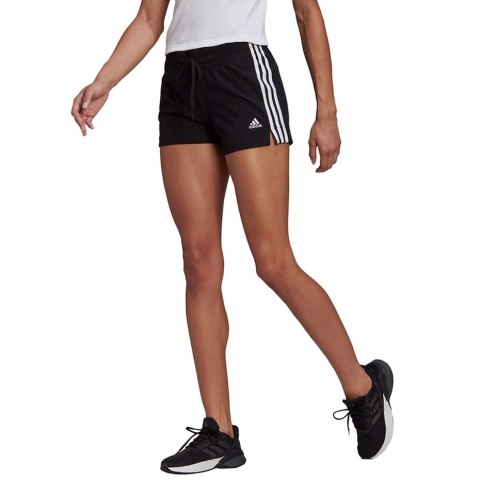 Spodenki damskie adidas Essentials Slim Shorts czarno-białe GM5523 Adidas Spodenki damskie adidas Essentials Slim Shorts czarno-białe GM5523 Adidas