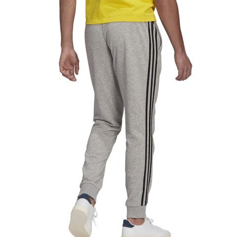 Spodnie męskie adidas Essentials Tapered Cuff 3 Stripes szare GK8889 Adidas Spodnie męskie adidas Essentials Tapered Cuff 3 Stripes szare GK8889 Adidas