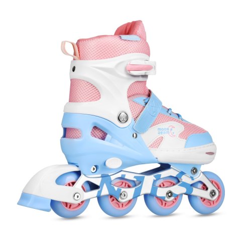 NA0189 ZESTAW LED ŁYŻWOROLKI OCHRANIACZE MOONBEAM BIAŁE ROZM. L(39-42) NILS EXTREME NILS EXTREME
