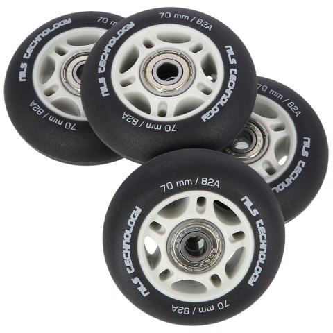 PU 70x24 82A CZARNE MATOWE (4 szt.) + ABEC-9 (8 szt.) ZESTAW NILS EXTREME NILS EXTREME
