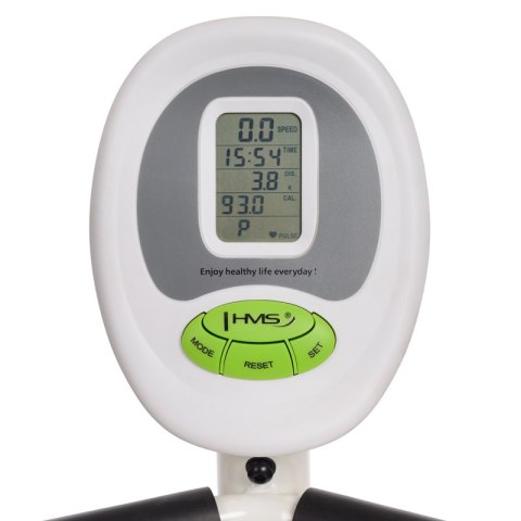 R9259* POZIOMY ROWER STACJONARNY MAGNETYCZNY HMS (9 KG) biało-zielony HMS