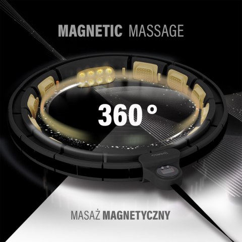 HHM13 NEW HULA HOP BLACK/GOLD Z MAGNESAMI I OBCIĄŻNIKIEM + LICZNIK HMS HMS