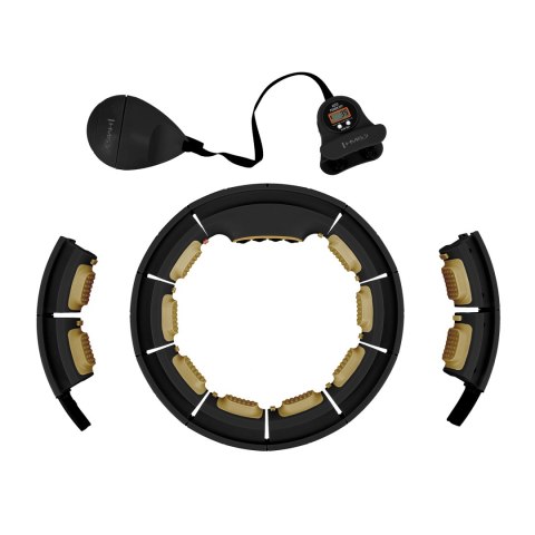 HHM13 NEW HULA HOP BLACK/GOLD Z MAGNESAMI I OBCIĄŻNIKIEM + LICZNIK HMS HMS