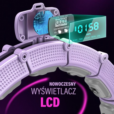 HHM14 HULA HOP VIOLET Z MAGNESAMI I OBCIĄŻNIKIEM + LICZNIK HMS HMS
