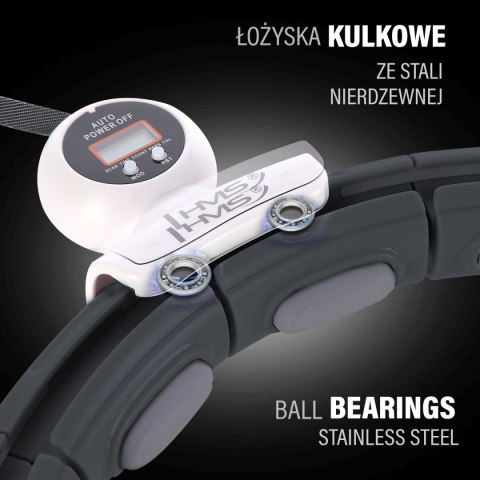 HHM15 HULA HOP BLACK Z MAGNESEM I OBCIĄŻNIKIEM + LICZNIK HMS HMS