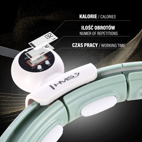 HHM15 HULA HOP GREEN Z MAGNESEM I OBCIĄŻNIKIEM + LICZNIK HMS HMS