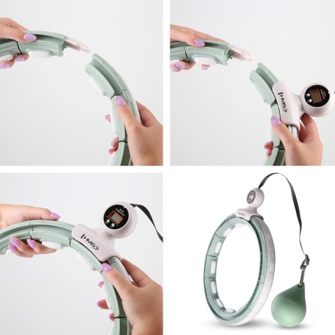 HHM15 HULA HOP GREEN Z MAGNESEM I OBCIĄŻNIKIEM + LICZNIK HMS HMS