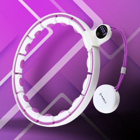 HHM17 HULA HOP WHITE/VIOLET Z MAGNESAMI I OBCIĄŻNIKIEM + LICZNIK HMS HMS