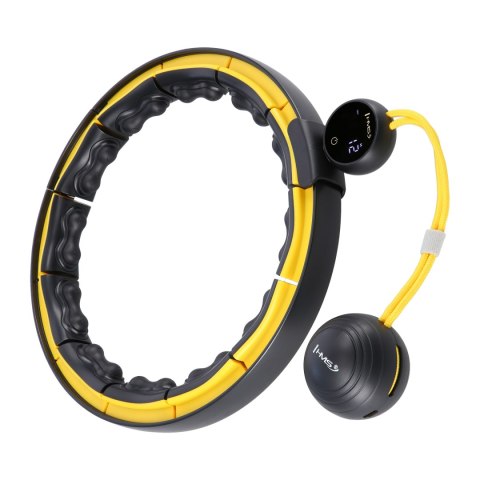 HHM21 HULA HOP BLACK/YELLOW Z MAGNESAMI, WYPUSTKAMI TPE I OBCIĄŻNIKIEM + LICZNIK HMS HMS