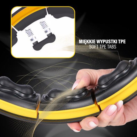 HHM21 HULA HOP BLACK/YELLOW Z MAGNESAMI, WYPUSTKAMI TPE I OBCIĄŻNIKIEM + LICZNIK HMS HMS