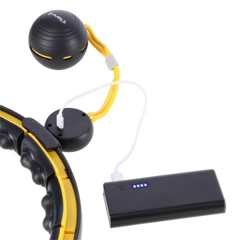 HHM21 HULA HOP BLACK/YELLOW Z MAGNESAMI, WYPUSTKAMI TPE I OBCIĄŻNIKIEM + LICZNIK HMS HMS