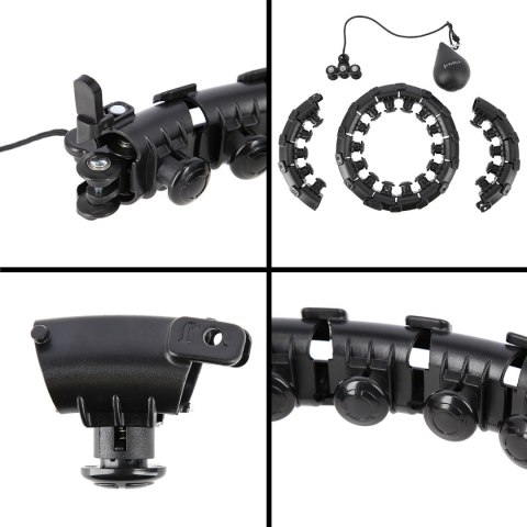 HHW01 HULA HOP BLACK Z WYPUSTKAMI I OBCIĄŻNIKIEM HMS HMS