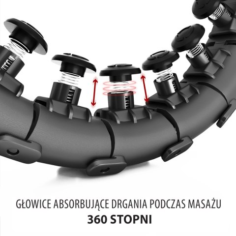 HHW01 HULA HOP BLACK Z WYPUSTKAMI I OBCIĄŻNIKIEM HMS HMS