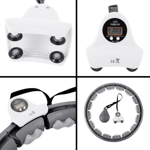 HHW06 HULA HOP BLACK Z WYPUSTKAMI I OBCIĄŻNIKIEM + LICZNIK HMS HMS