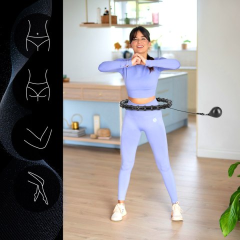 HHW11 PLUS SIZE HULA HOP BLACK Z WYPUSTKAMI I OBCIĄŻNIKIEM HMS HMS