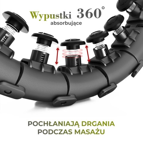 HHW12 PLUS SIZE HULA HOP BLACK Z WYPUSTKAMI I OBCIĄŻNIKIEM HMS HMS