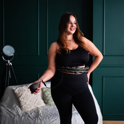 HHW12 PLUS SIZE HULA HOP BLACK Z WYPUSTKAMI I OBCIĄŻNIKIEM HMS HMS