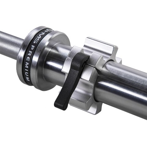 GO901 GRYF OLIMPIJSKI 20KG 2200MM HMS PREMIUM + ZG1500 SILVER ZACISKI LOCK JAW (2 szt) HMS PREMIUM