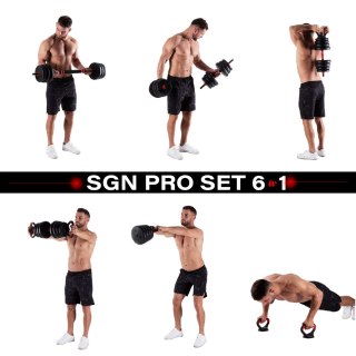 SGN130 PRO SET 6W1 ZESTAW CIĘŻARÓW 30KG HMS HMS