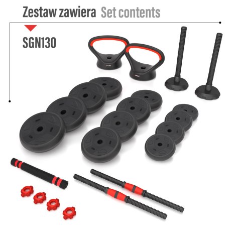 SGN130 PRO SET 6W1 ZESTAW CIĘŻARÓW 30KG HMS HMS