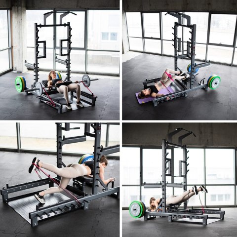 SMP01 STOJAK MULTIFUNKCYJNY Z PLATFORMĄ DO PODNOSZENIA CIĘŻARÓW I HIP THRUST COMMERCIAL HMS HMS