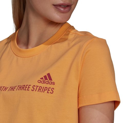 Koszulka damska adidas Gradient Logo Cropped T-Shirt pomarańczowa GM5579 Adidas Koszulka damska adidas Gradient Logo Cropped T-Shirt pomarańczowa GM5579 Adidas