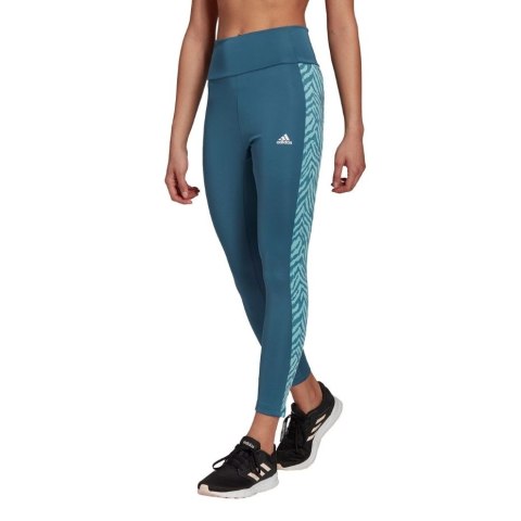 Legginsy damskie adidas Designed to Move Hi niebieskie GT0136 Adidas Legginsy damskie adidas Designed to Move Hi niebieskie GT0136 Adidas