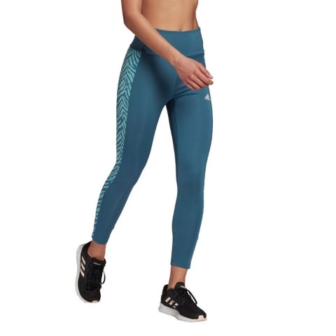 Legginsy damskie adidas Designed to Move Hi niebieskie GT0136 Adidas Legginsy damskie adidas Designed to Move Hi niebieskie GT0136 Adidas